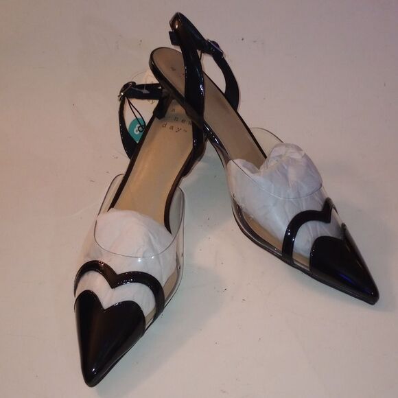 🆕👠 Eleanor Heart Slingback Heels - A New Day - 8, 9-1/2, 10 - Black - Picture 4 of 4